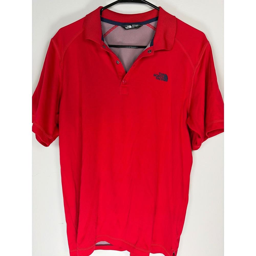 The North Face Mens Red Short Sleeve Performance Polo Shirt Size Medium